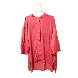 Who what wear pink button up short sleeved blouse size 4X